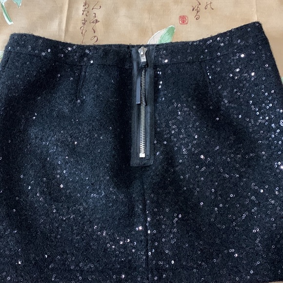 Topshop Mini Skirt, Sequins, Black, Size 4 - Picture 4 of 7